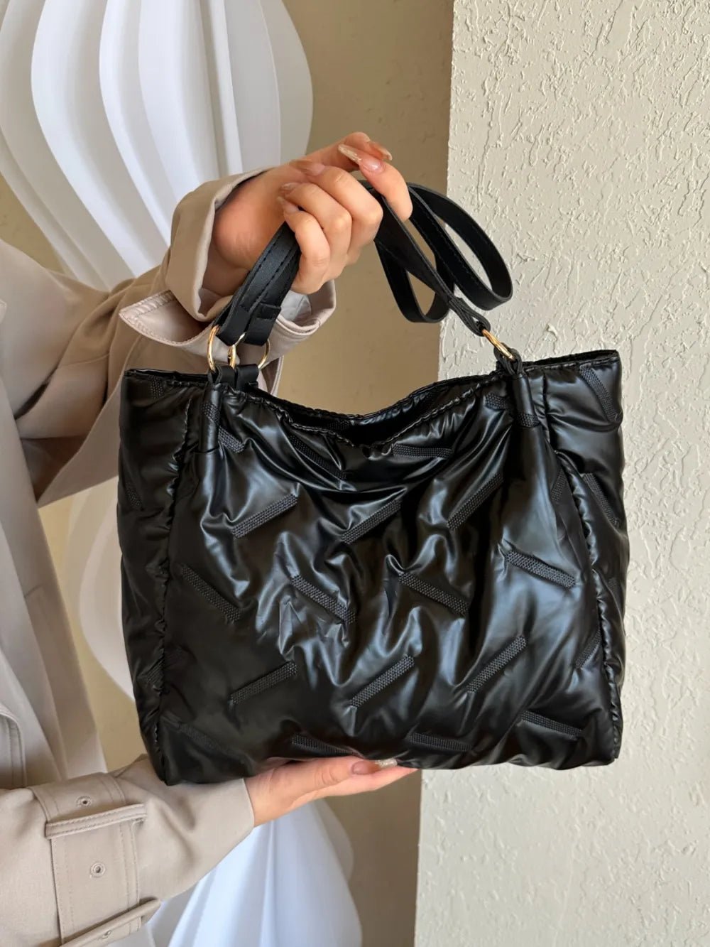 Textured Polyester Shoulder BagBag