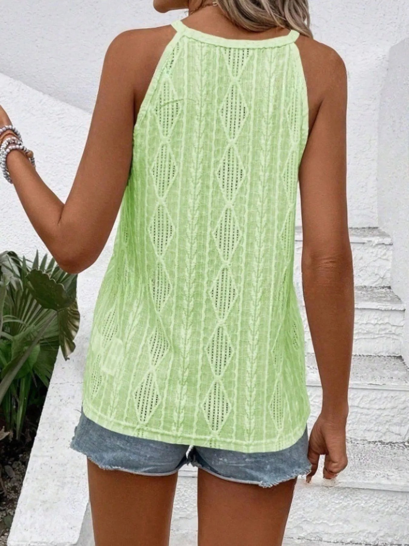Textured Round Neck Tank