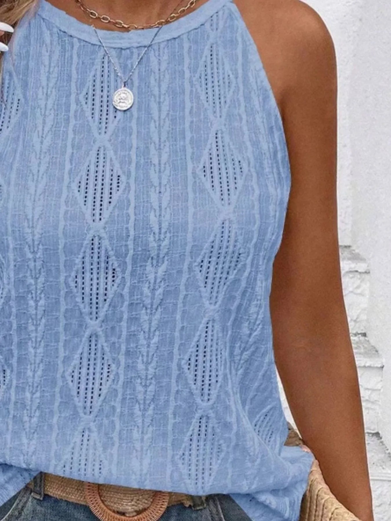 Textured Round Neck Tank
