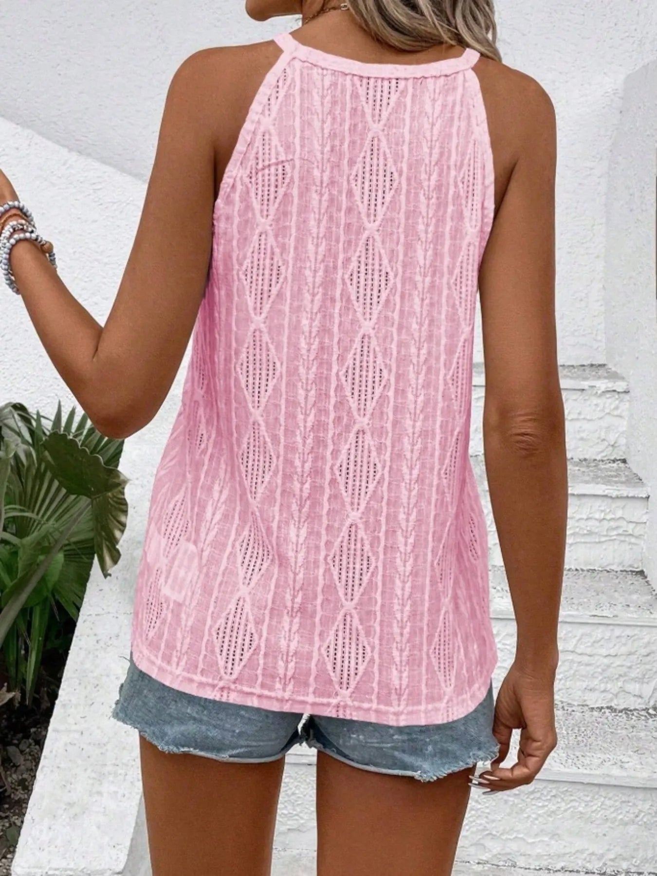 Textured Round Neck Tank