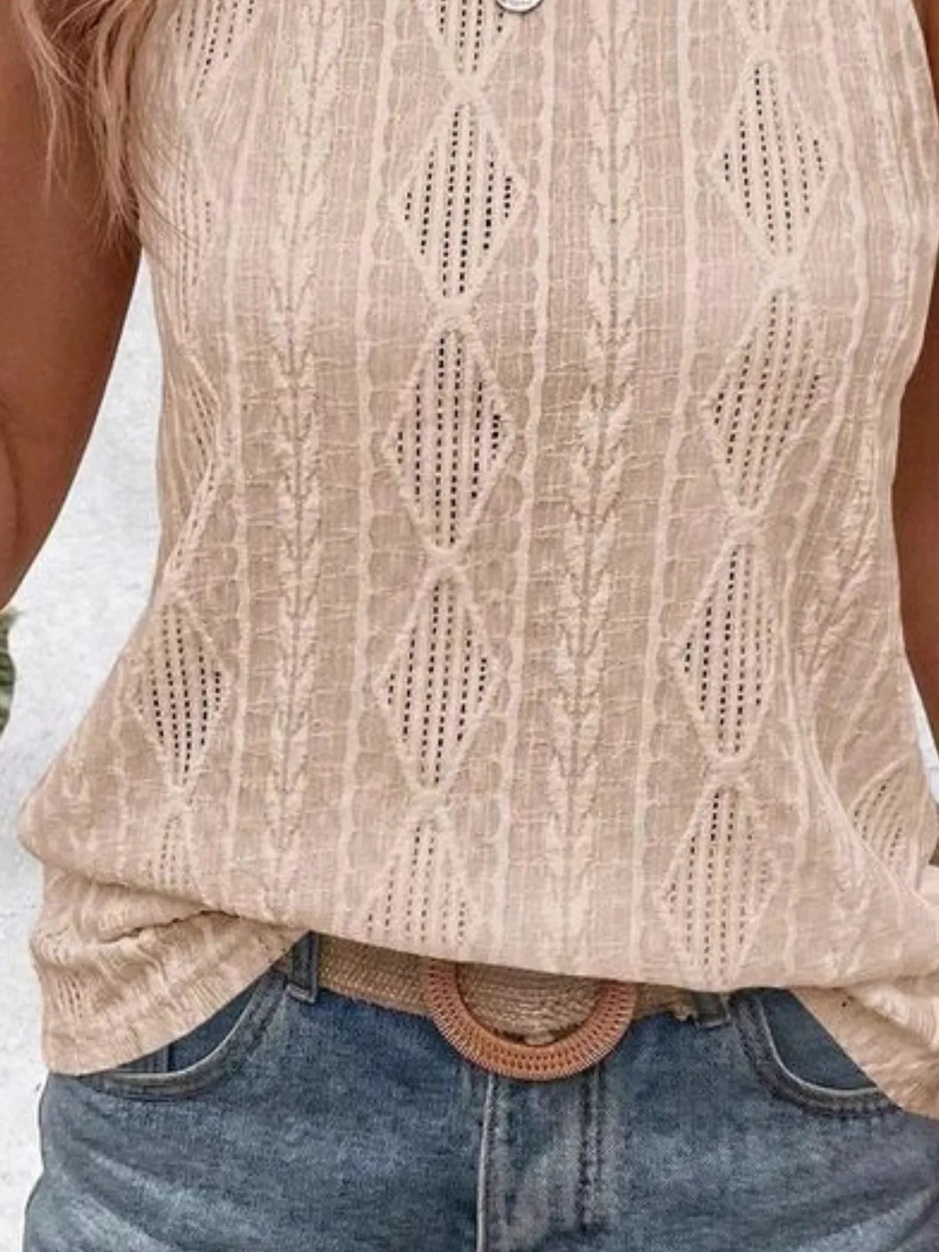 Textured Round Neck Tank