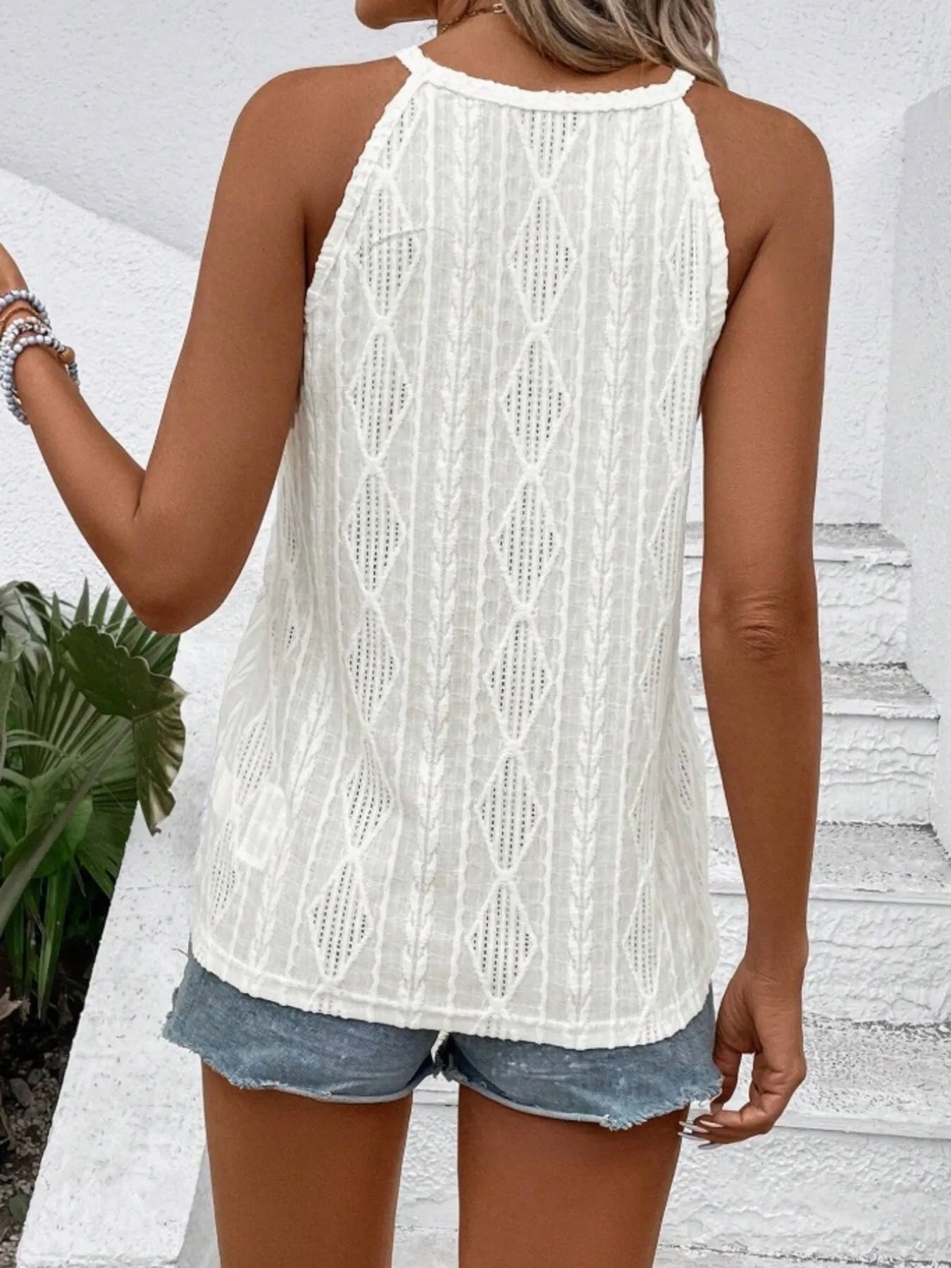 Textured Round Neck Tank