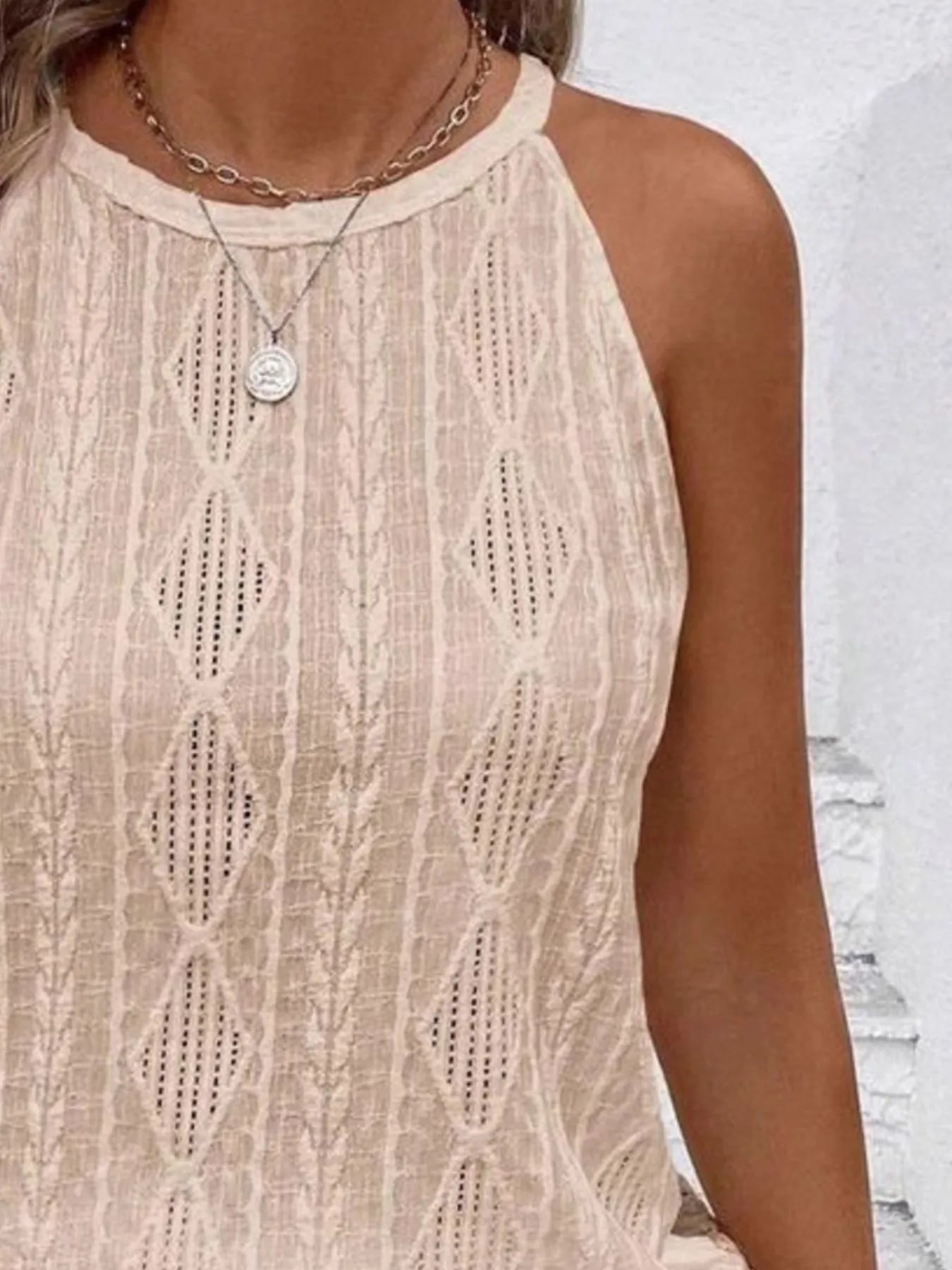 Textured Round Neck Tank