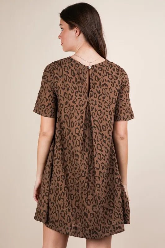 VERY J Leopard Printed Comfy Mini Dress