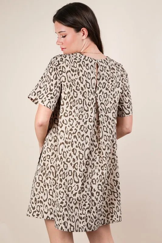VERY J Leopard Printed Comfy Mini Dress