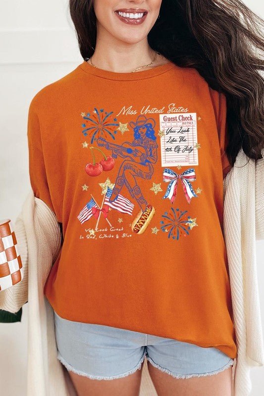 Western 4th Of July Graphic Plus Heavy Cotton Tee
