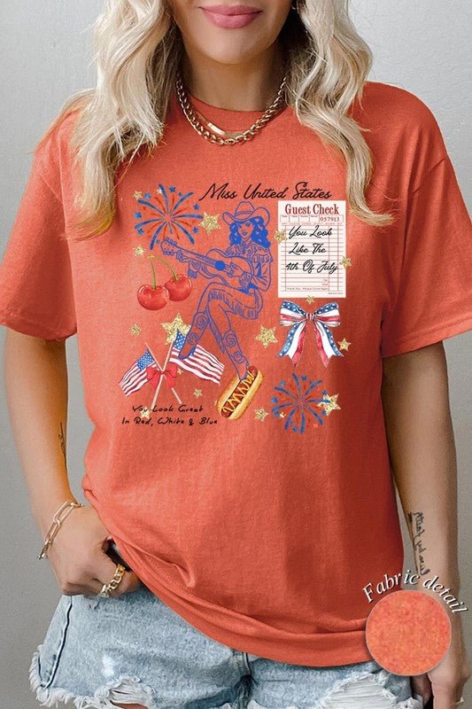Western 4th Of July Graphic Plus Heavy Cotton Tee