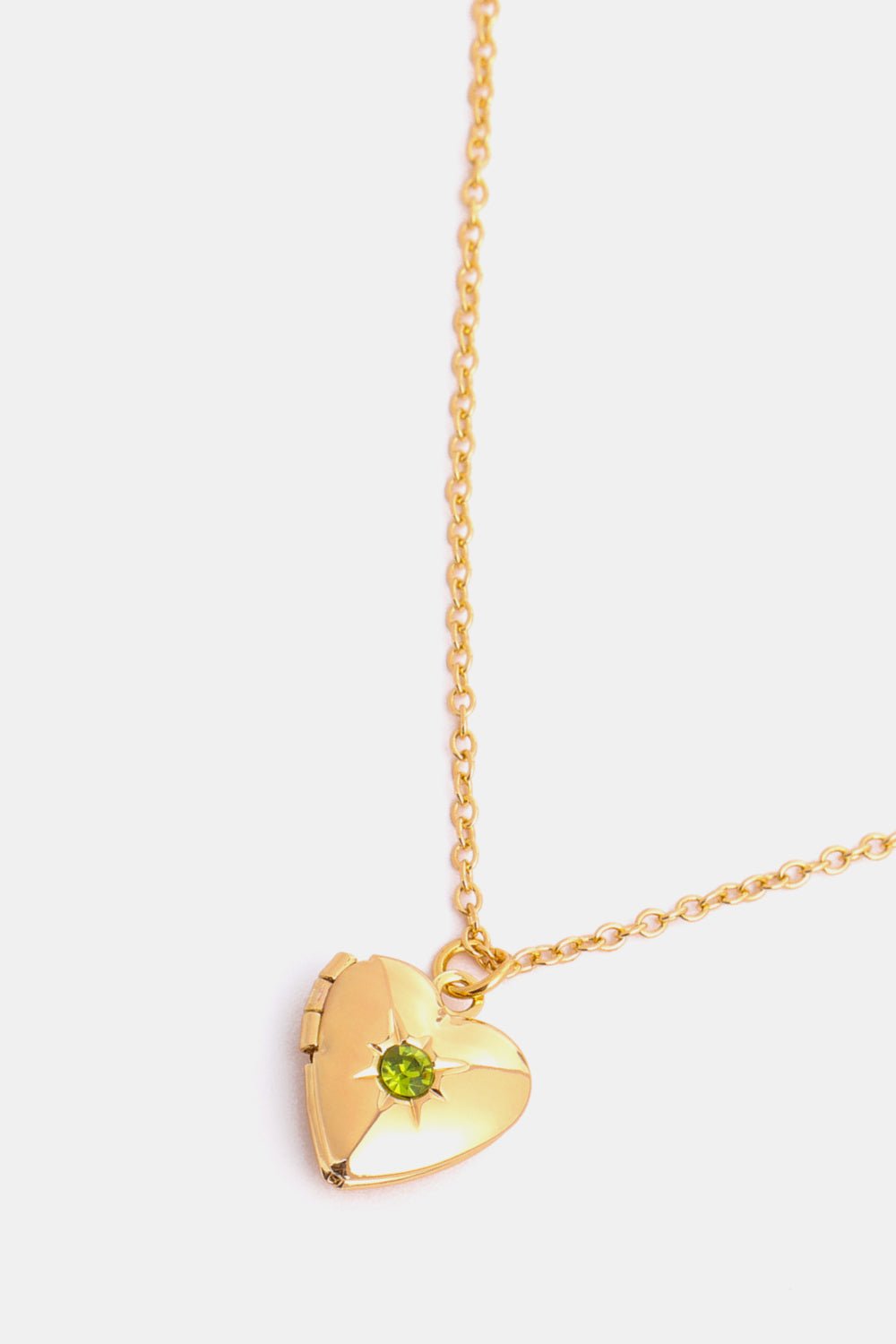 Zircon Heart Shape 14K Gold - Plated Pendant Necklace