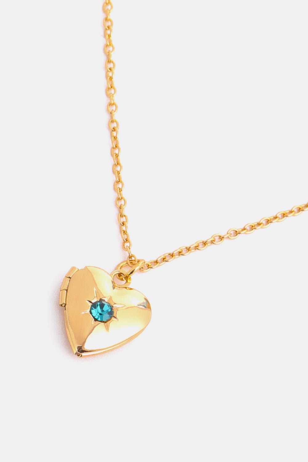 Zircon Heart Shape 14K Gold - Plated Pendant Necklace