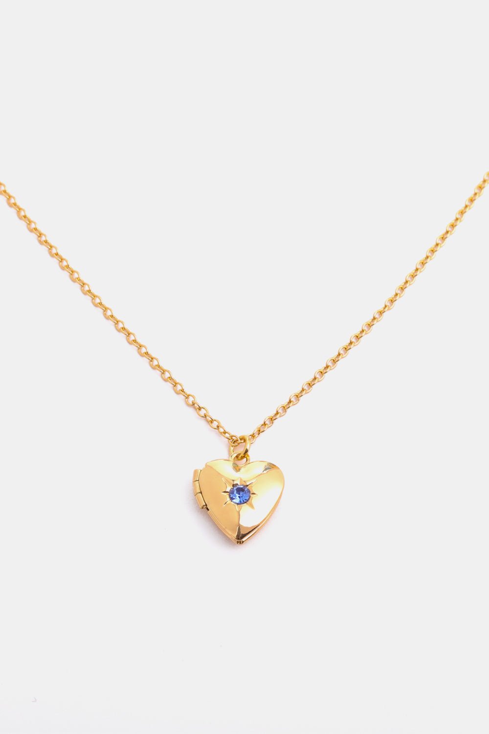 Zircon Heart Shape 14K Gold - Plated Pendant Necklace