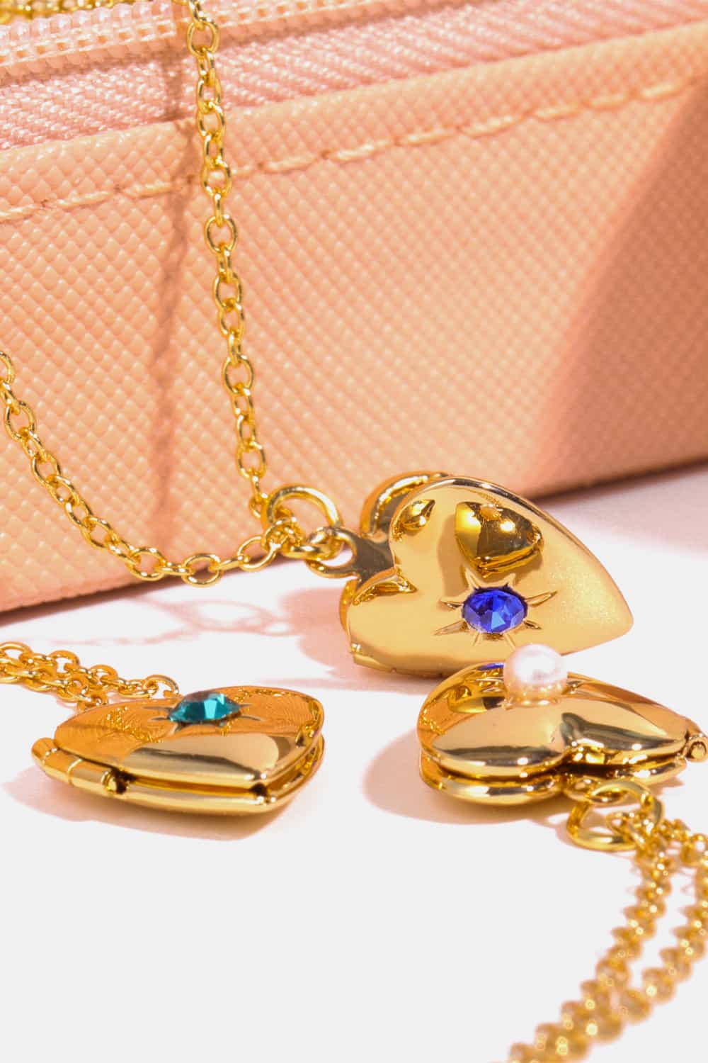 Zircon Heart Shape 14K Gold - Plated Pendant Necklace
