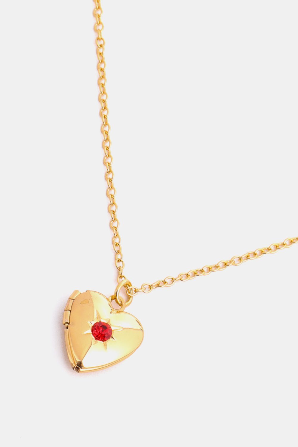 Zircon Heart Shape 14K Gold - Plated Pendant Necklace