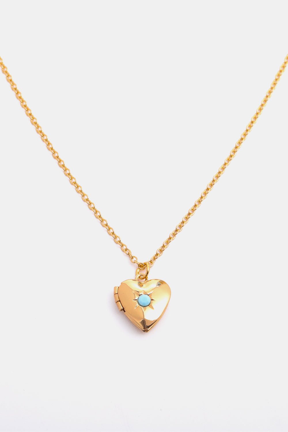 Zircon Heart Shape 14K Gold - Plated Pendant Necklace
