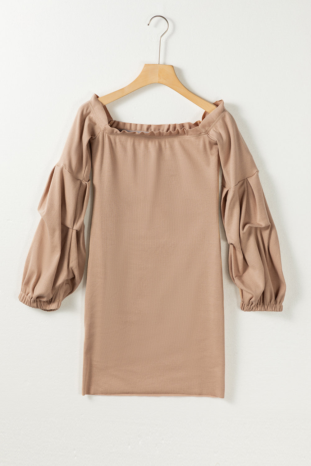 Ruched Off Shoulder Long Sleeve Dress - Classique Collection