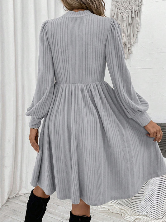 Textured Turtleneck Long Sleeve Dress - Classique Collection