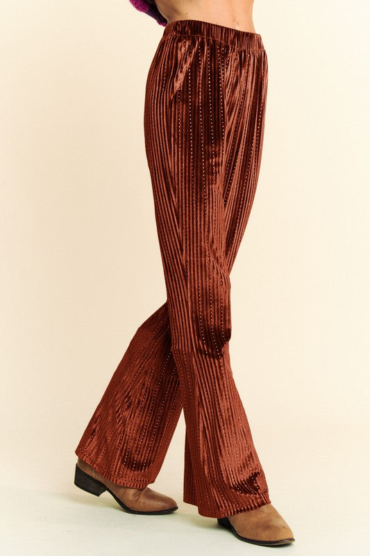 Davi & Dani Elastic Waist Knit Flare Pants - Classique Collection