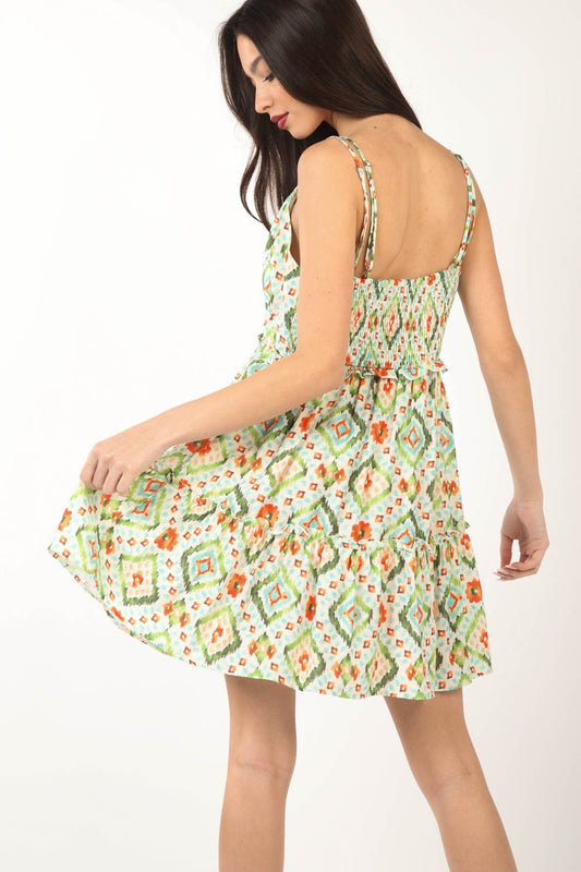 VERY J Floral Back Smocked Ruffled Mini Dress - Classique Collection