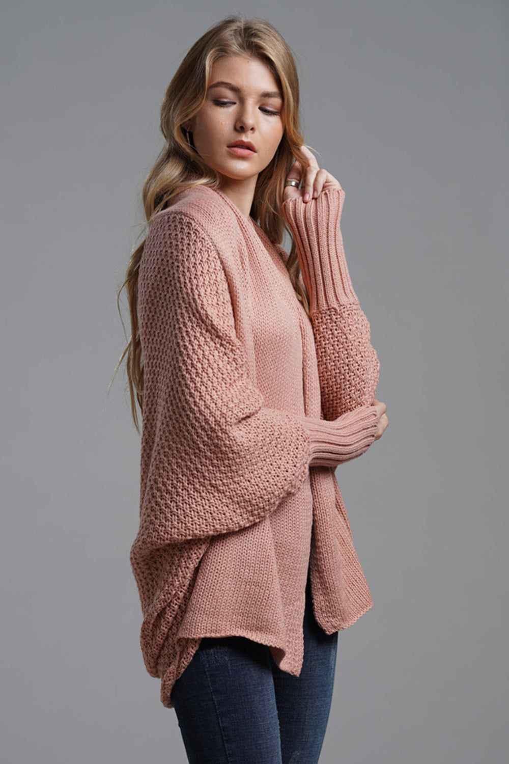 Open Front Batwing Sleeve Cardigan - ClassiQ