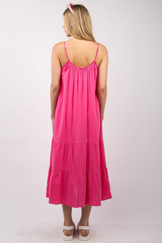 VERY J Ruffled A-Line Midi Cami Dress - Classique Collection
