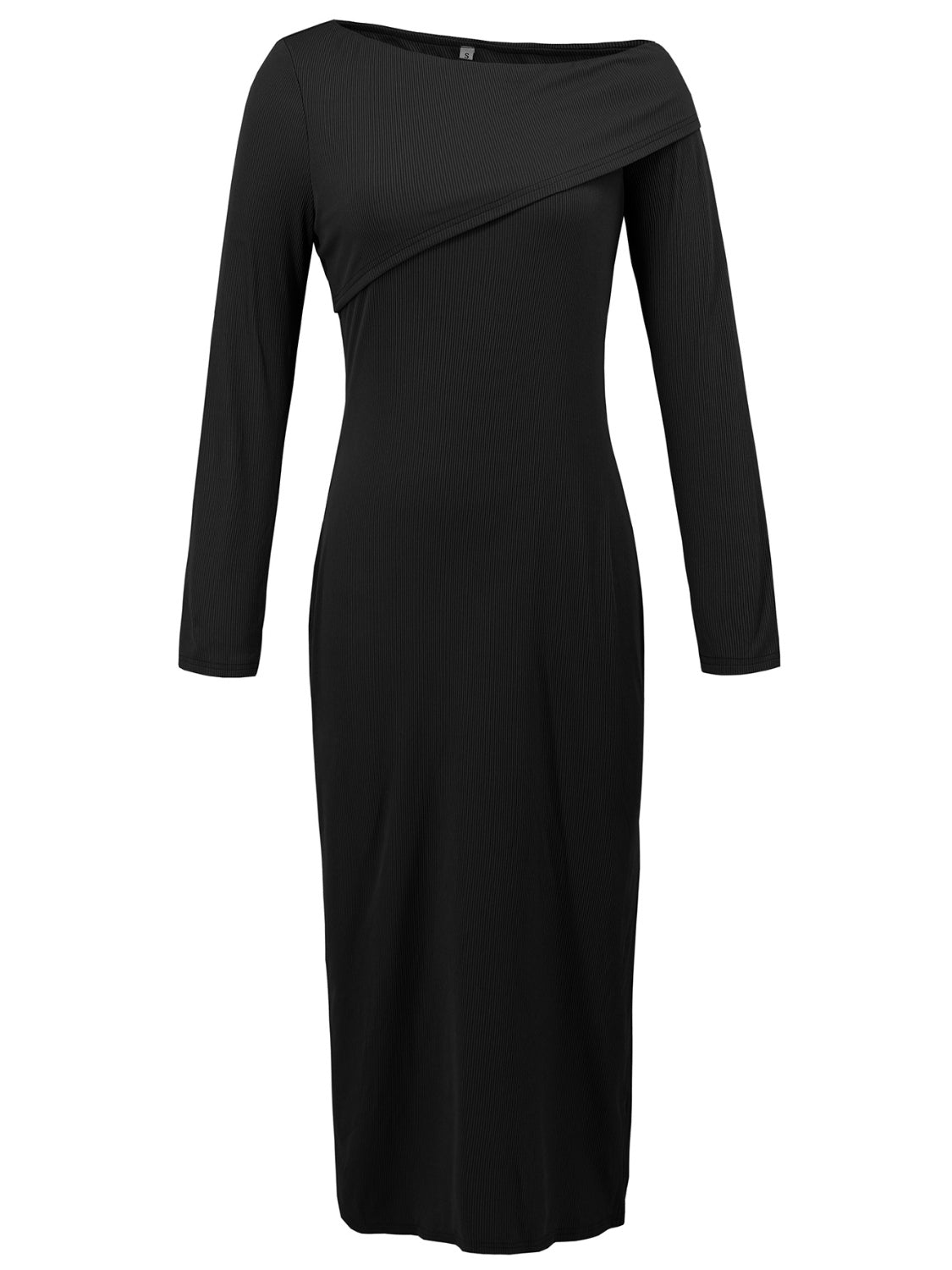 Slit One Shoulder Long Sleeve Dress - Classique Collection