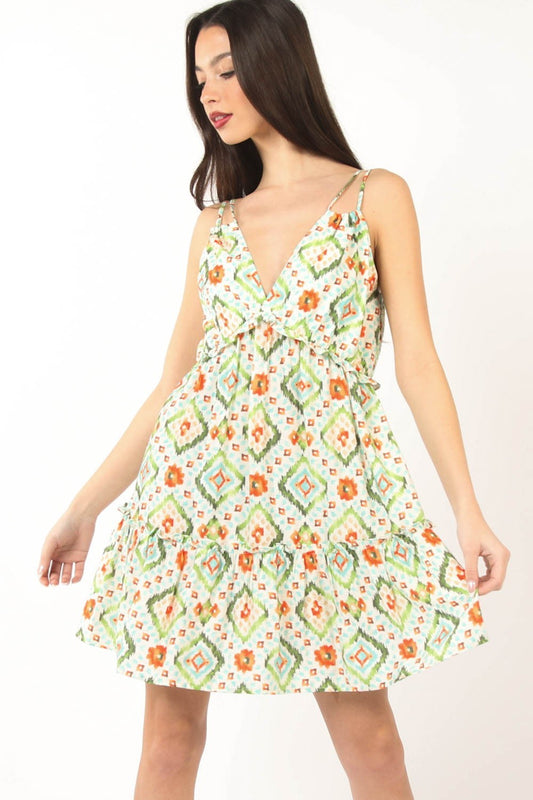 VERY J Floral Back Smocked Ruffled Mini Dress - Classique Collection