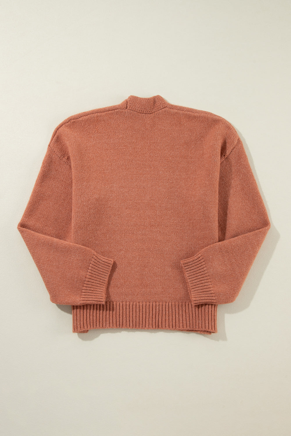 Slit Open Front Dropped Shoulder Cardigan - ClassiQ