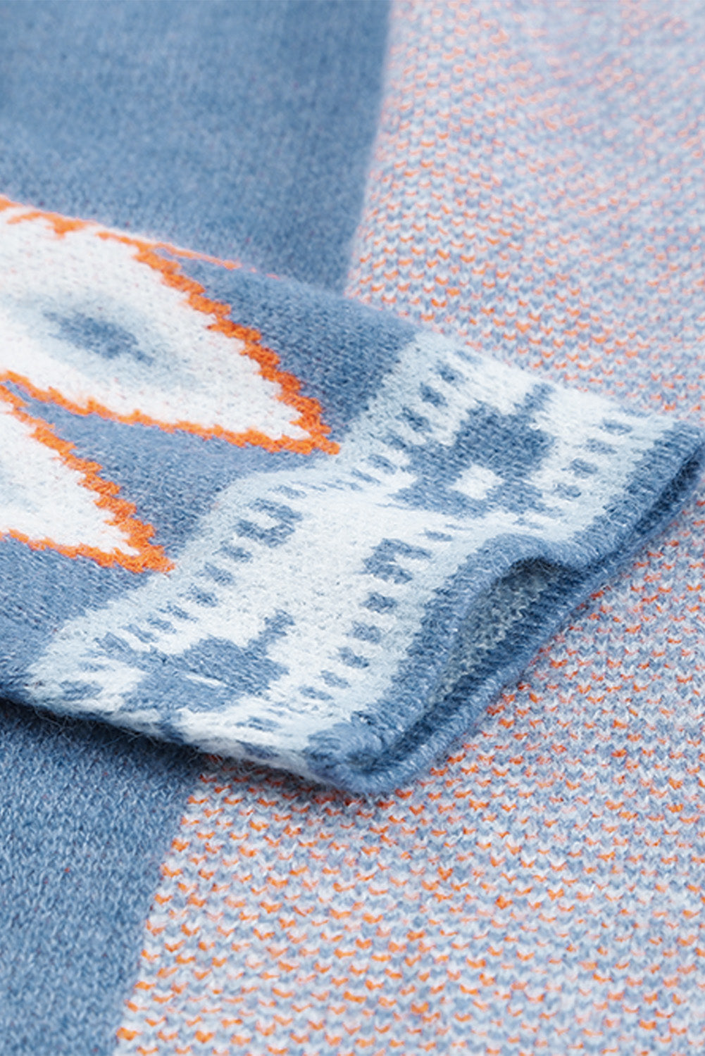 Geometric Open Front Long Sleeve Cardigan - ClassiQ