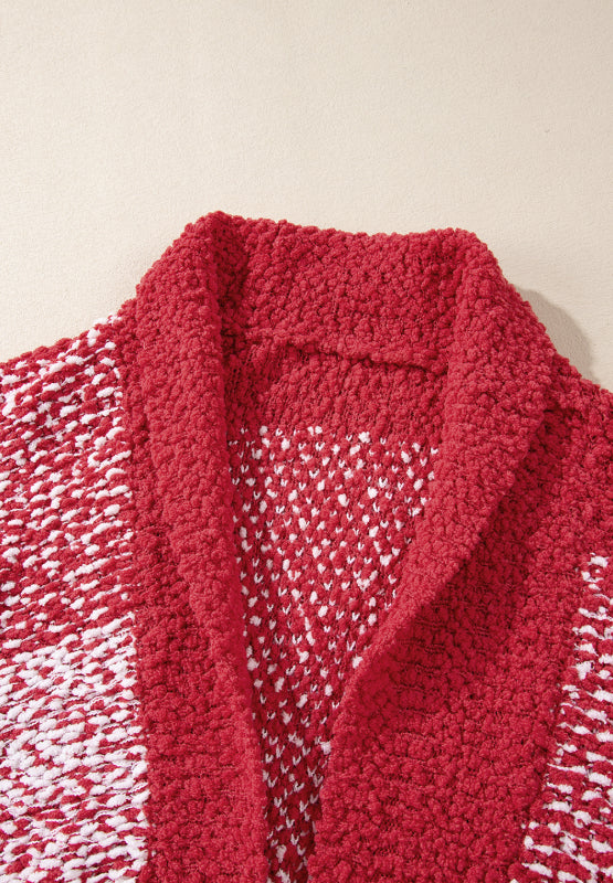 Contrast Trim Open Front Longline Cardigan - Classique Collection