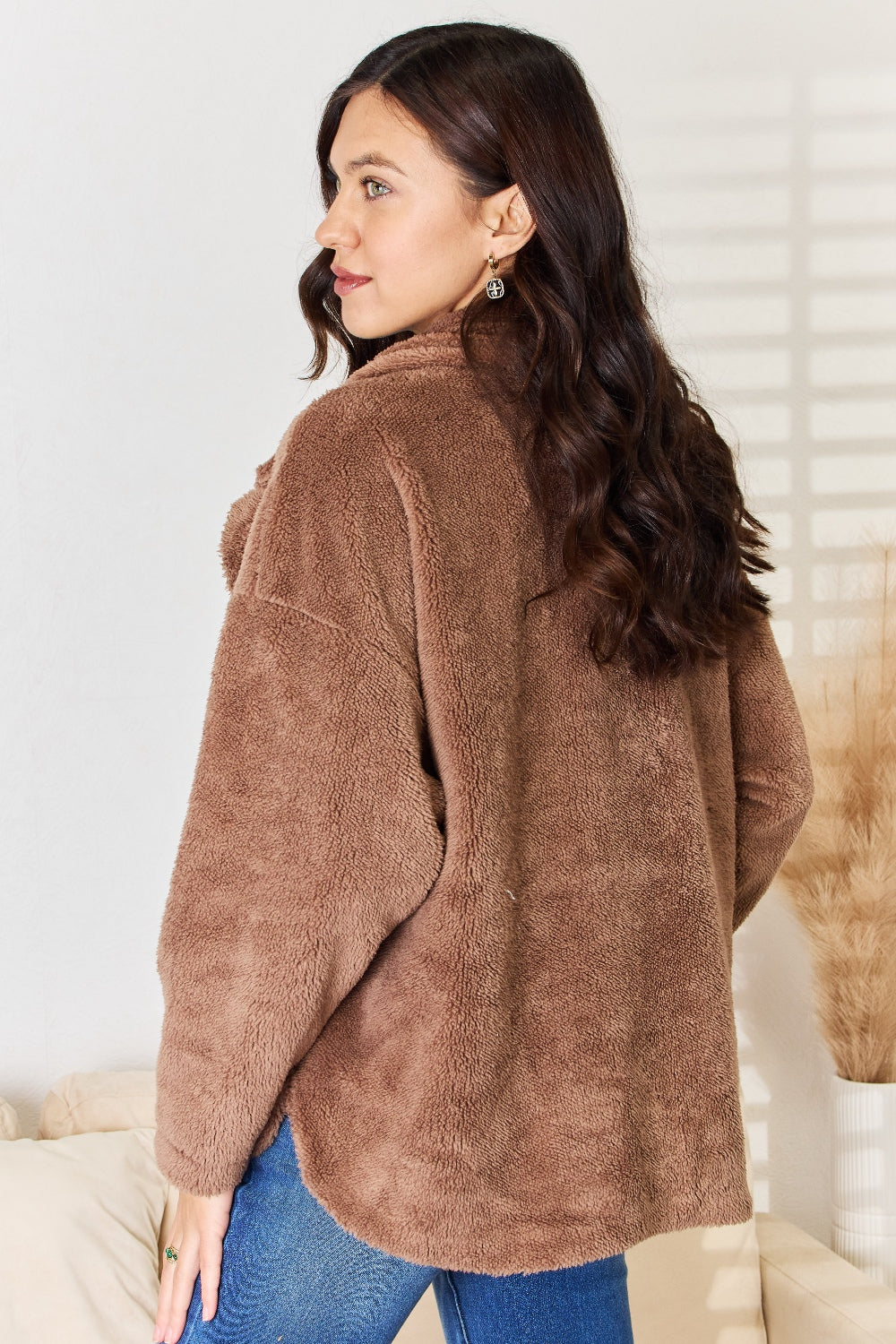 Culture Code Double Breasted Fuzzy Coat - Classique Collection