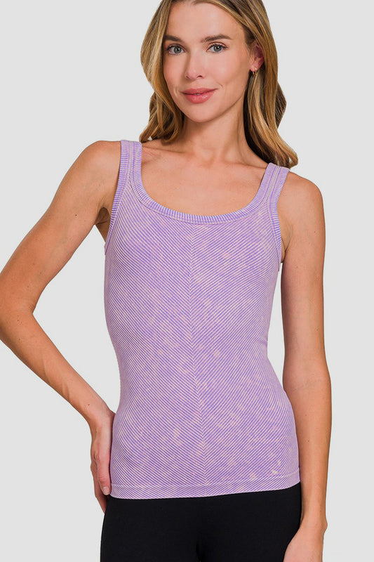Zenana Ribbed Scoop Neck Tank - Classique Collection