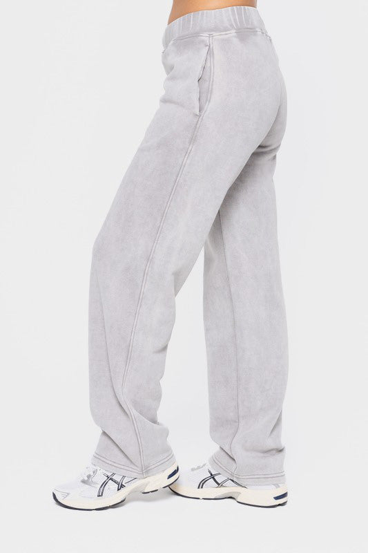 Mono B Elastic Waist Fleece Pants with Pockets - Classique Collection