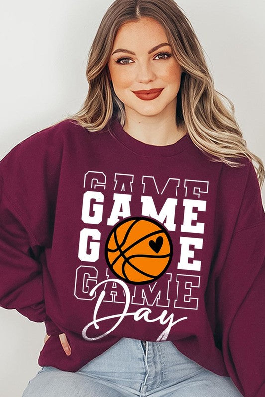 Game Day Basketball Graphic Fleece Sweatshirts - Classique Collection