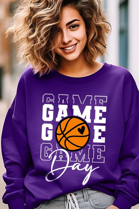 Game Day Basketball Graphic Fleece Sweatshirts - Classique Collection