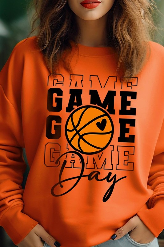 Game Day Basketball Graphic Fleece Sweatshirts - Classique Collection