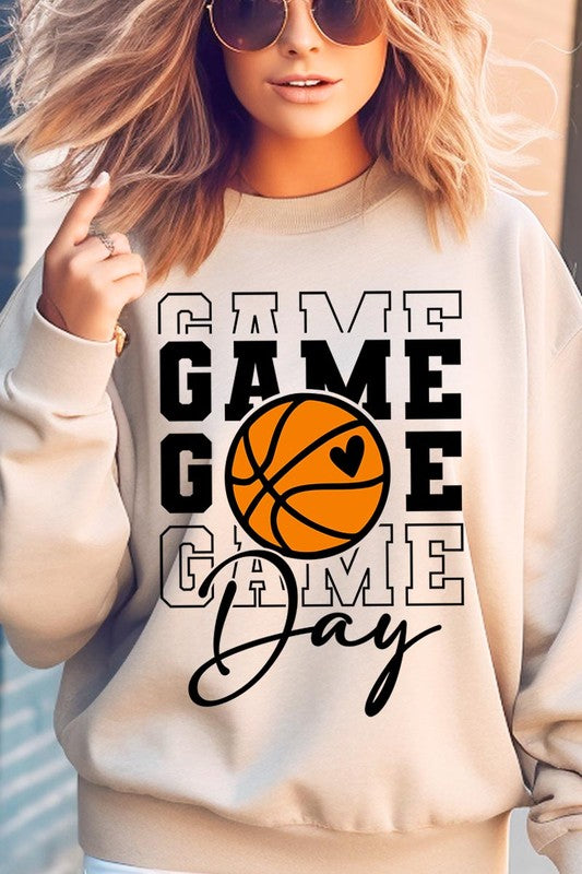 Game Day Basketball Graphic Fleece Sweatshirts - Classique Collection