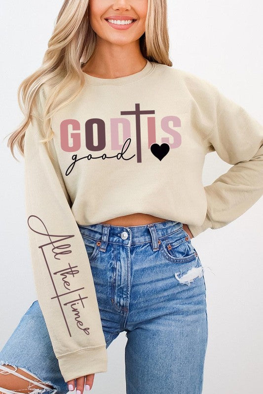 God Is Good ChristianGraphic Fleece Sweatshirts - Classique Collection
