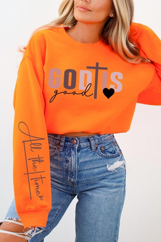 God Is Good ChristianGraphic Fleece Sweatshirts - Classique Collection
