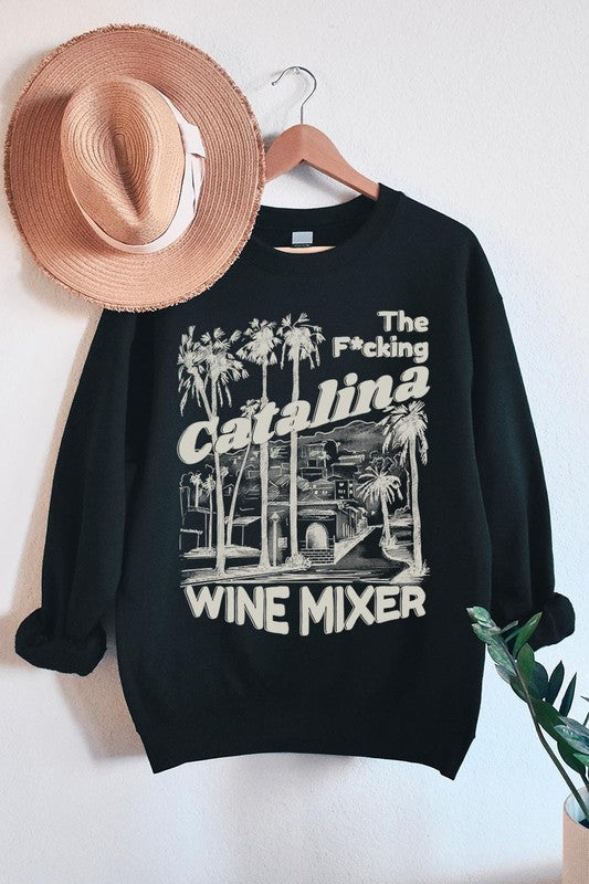 Catalina Wine Mixer Palm Tree Graphic Sweatshirts - Classique Collection