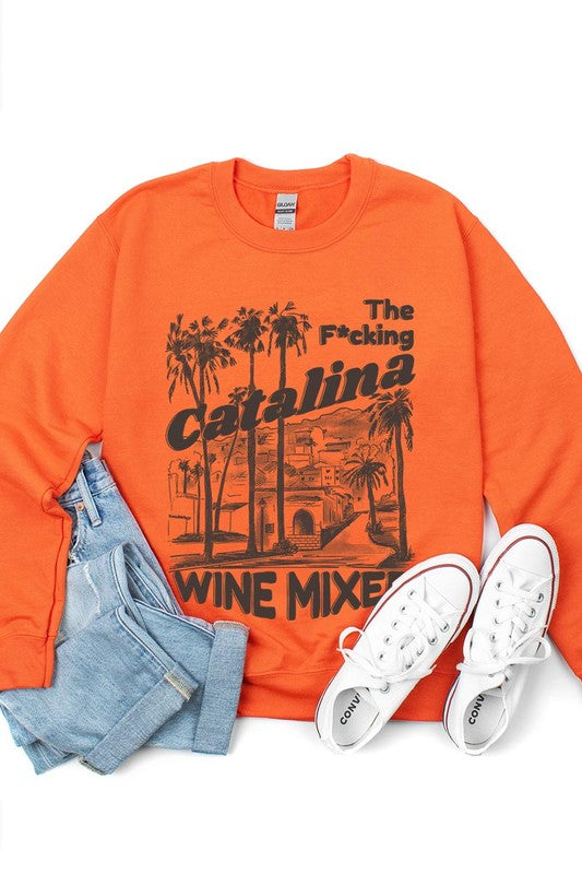 Catalina Wine Mixer Palm Tree Graphic Sweatshirts - Classique Collection