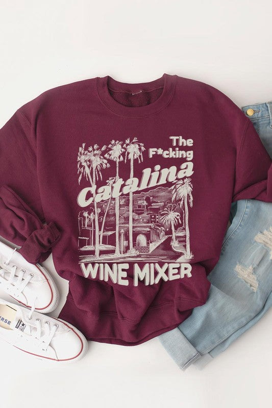 Catalina Wine Mixer Palm Tree Graphic Sweatshirts - Classique Collection