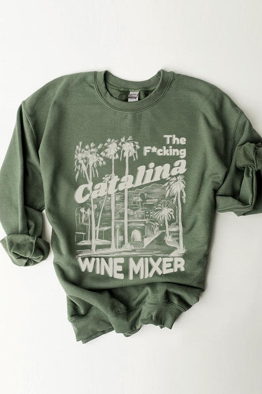 Catalina Wine Mixer Palm Tree Graphic Sweatshirts - Classique Collection