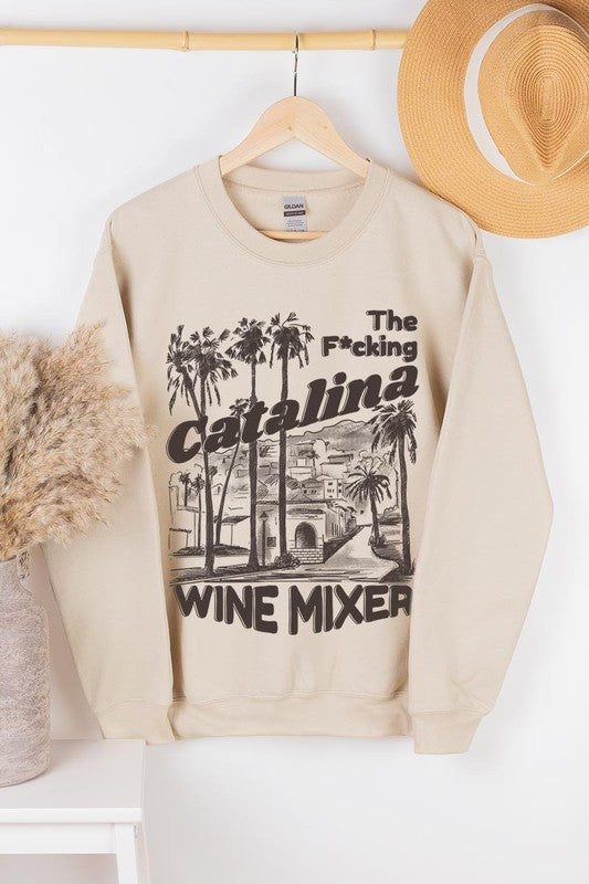 Catalina Wine Mixer Palm Tree Graphic Sweatshirts - Classique Collection