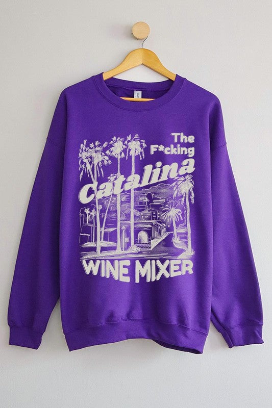 Catalina Wine Mixer Palm Tree Graphic Sweatshirts - Classique Collection