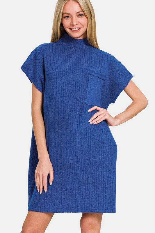 Zenana Short Sleeve Sweater Mini Dress - Classique Collection