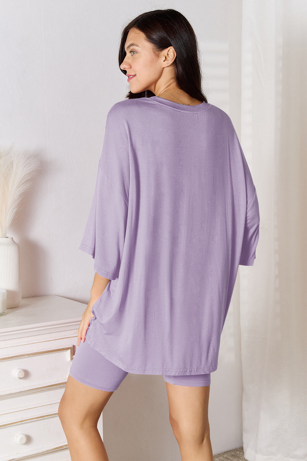 Basic Bae Full Size Soft Rayon Three-Quarter Sleeve Top and Shorts Set - ClassiQ