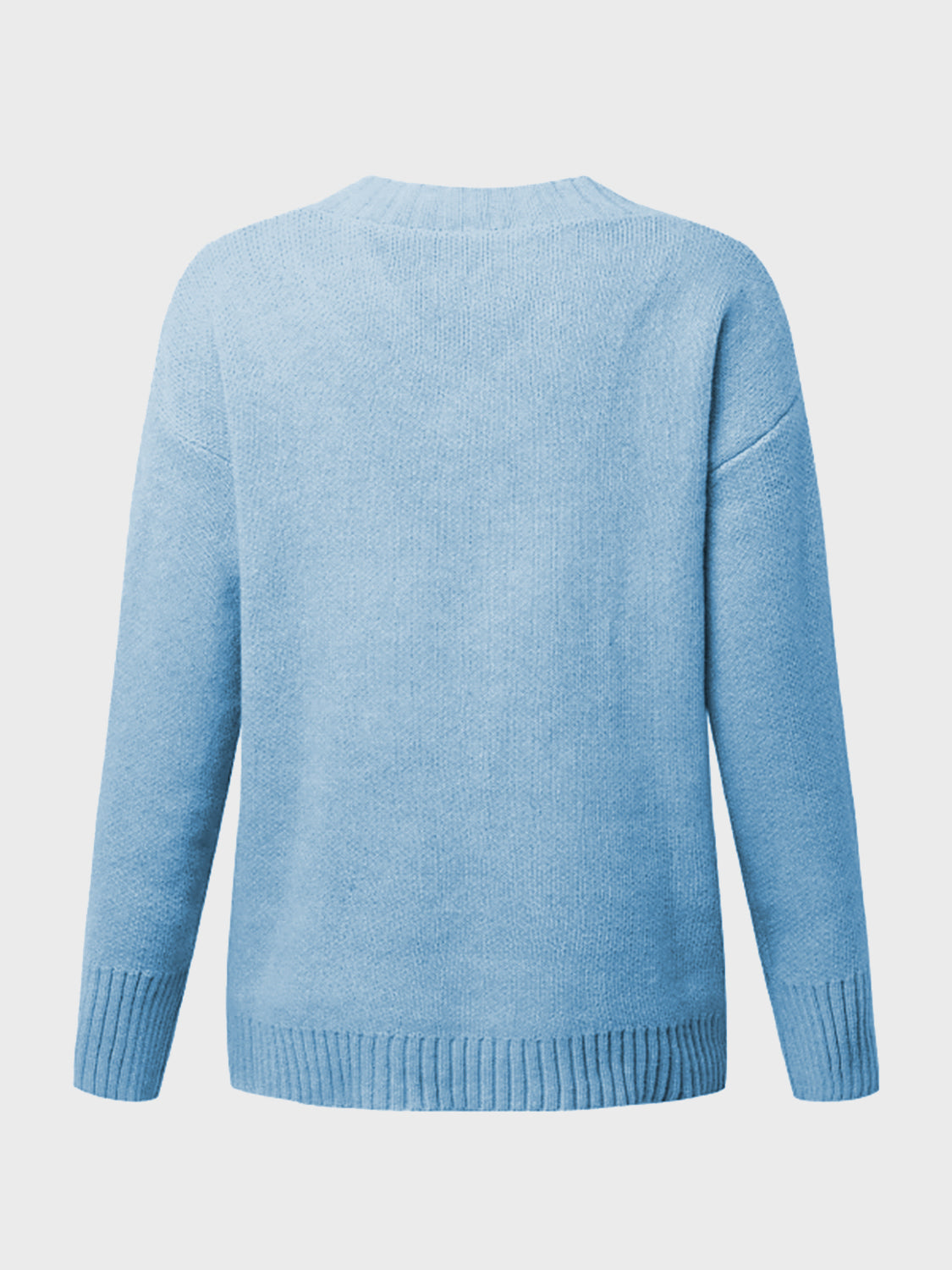 V-Neck Long Sleeve Knit Top - ClassiQ