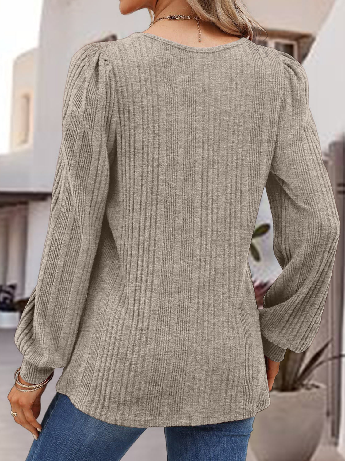 Square Neck Long Sleeve Top - Classique Collection