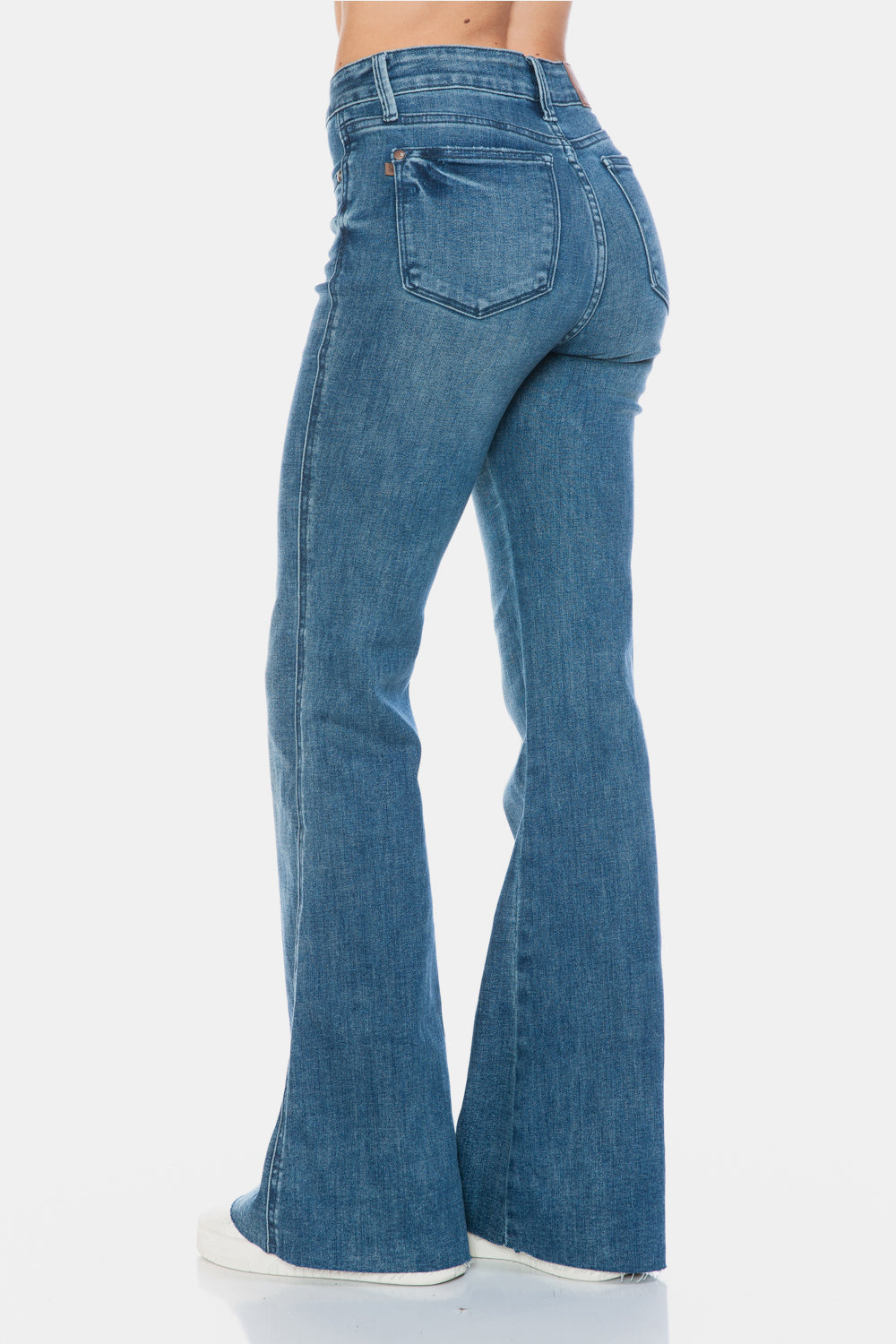 Judy Blue Full Size Tummy Control Cut Hem Flare Jeans - Classique Collection