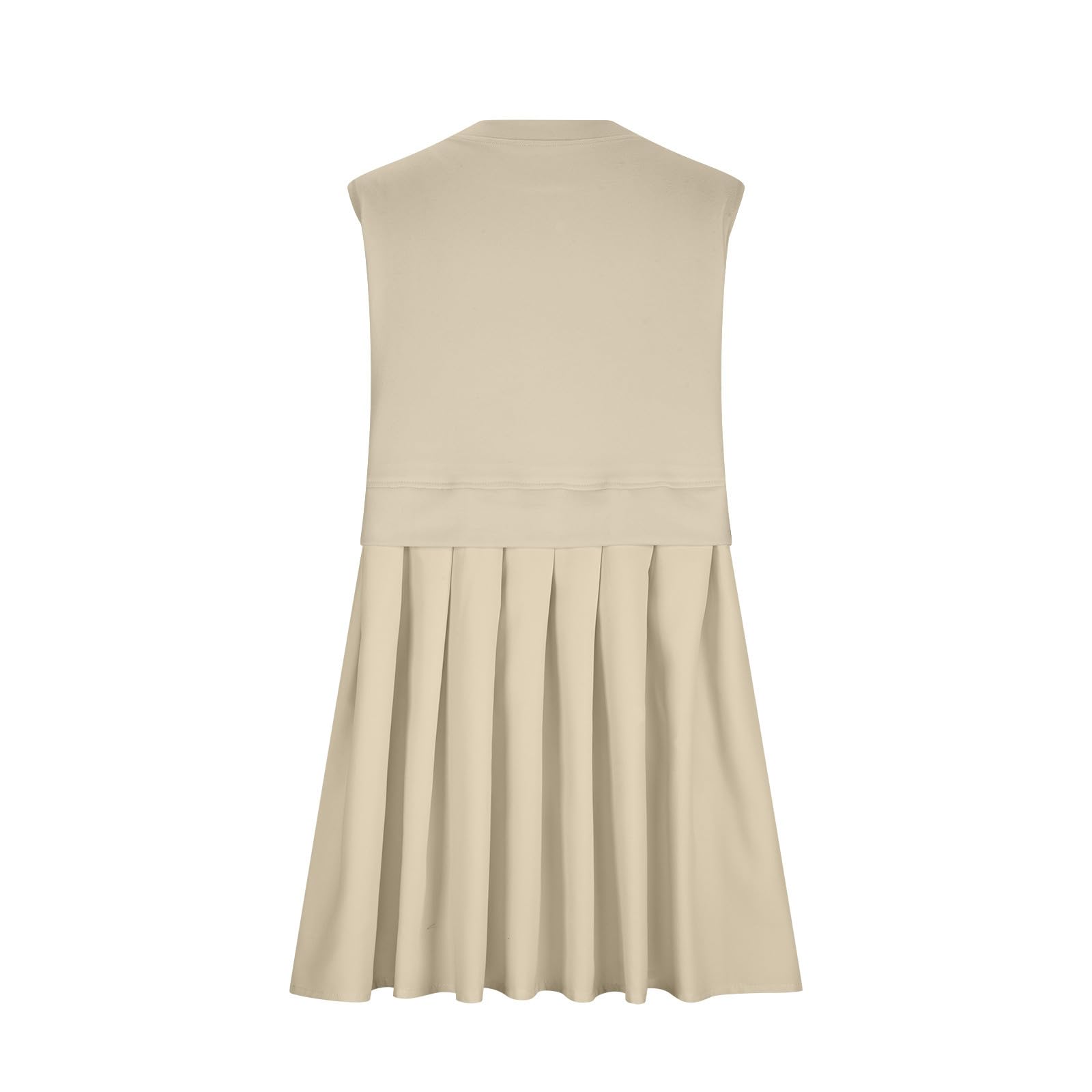 Pleated Round Neck Sleeveless Mini Dress - Classique Collection