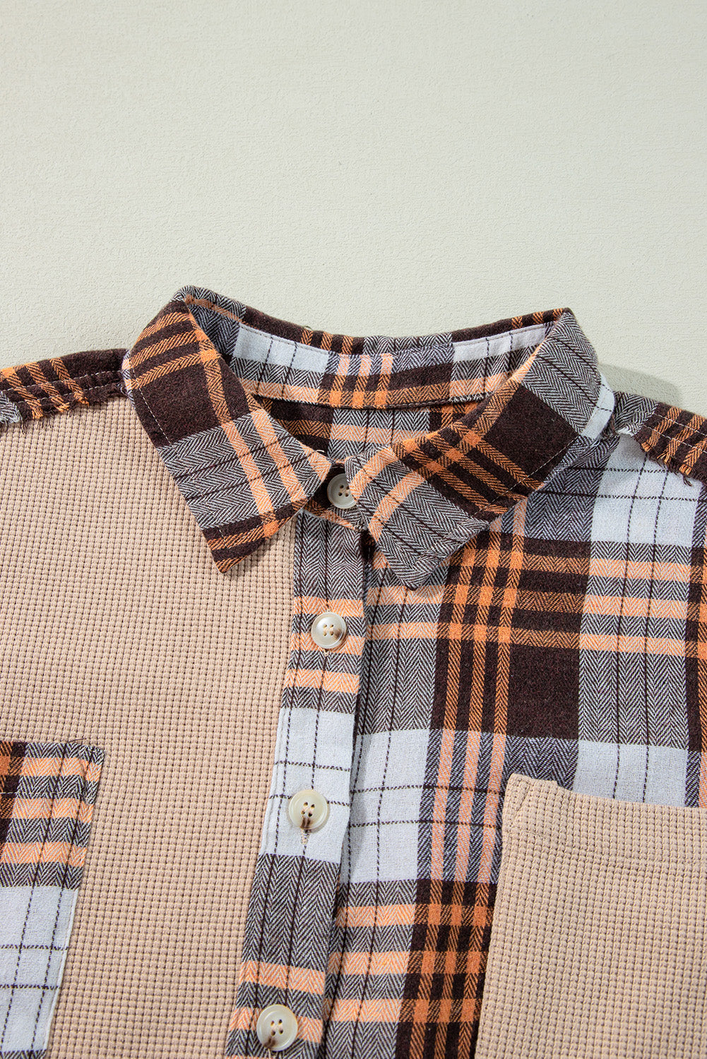 Plaid Button Up Long Sleeve Shacket - Classique Collection